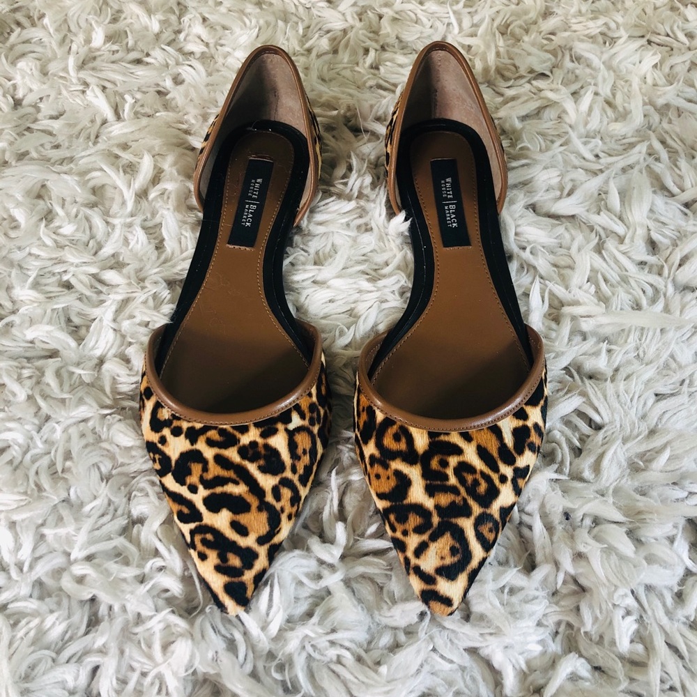 Leopard d’Orsay flats (size 8 women)